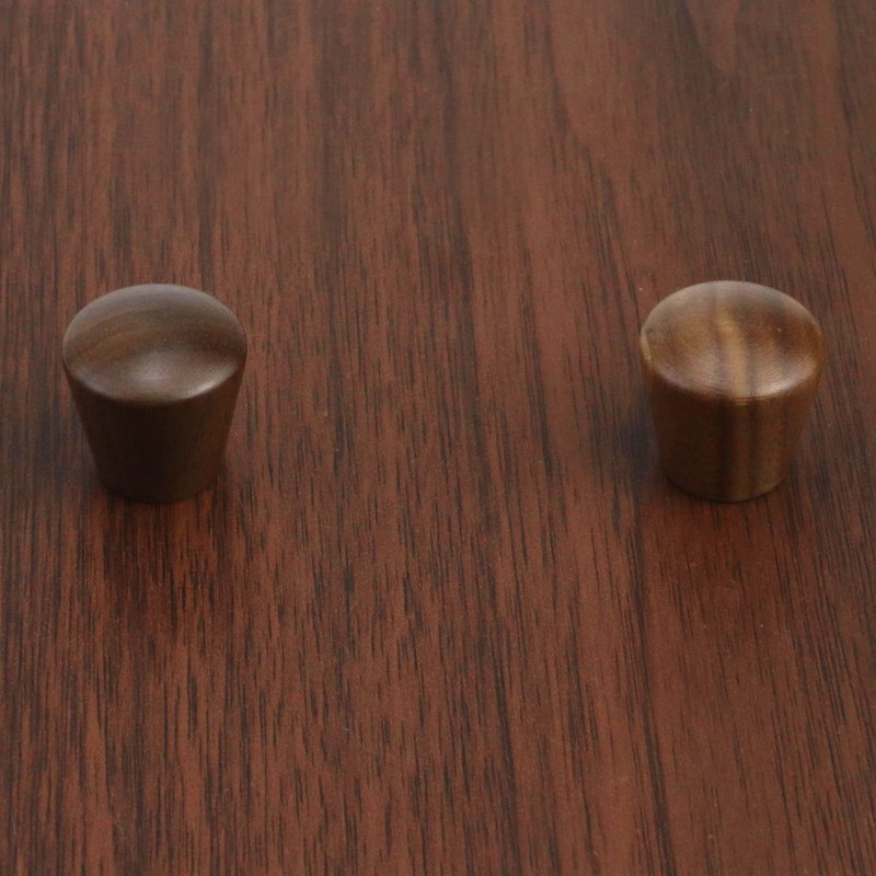 Savagrow 6pcs Wood Cabinet Knobs Cone Shape Walnut Wood Drawer