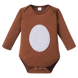 FYMNSI Baby Girl Christmas Outfit Reindeer Costume Cotton Bodysuit + Tutu Skirt + Headband 3-Piece Set, Brown - Long Sleeve