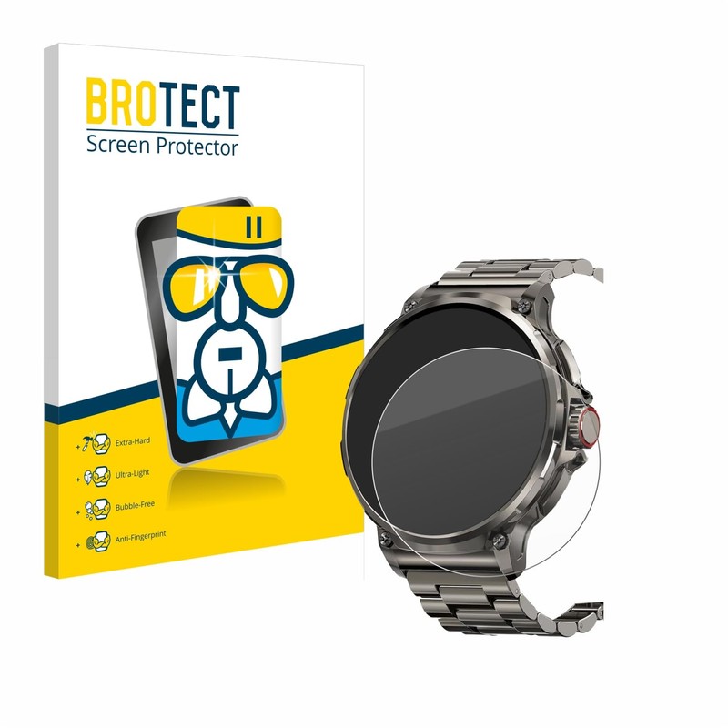 BROTECT Protective Glass for Tesofit Smartwatch 1.85 Inch (Round) Protective