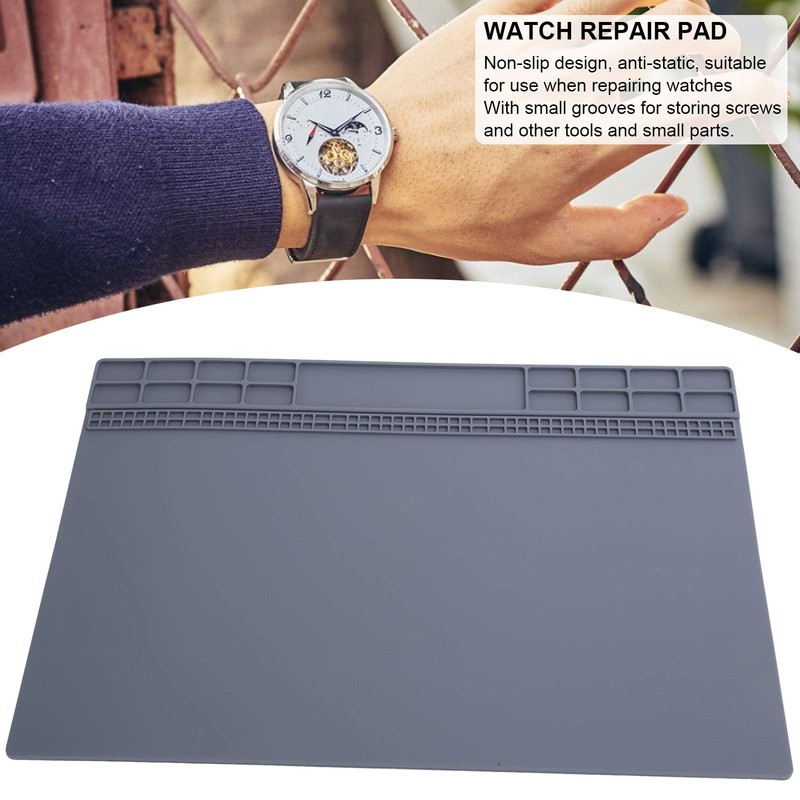 Watch Repair Pad, Non Slip Rubber Table Mat Watchmaker Maintenance