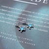 Cimenexe Bohemian Crystal Turtle Dangle Earrings Silver Sapphire Starfish Stud