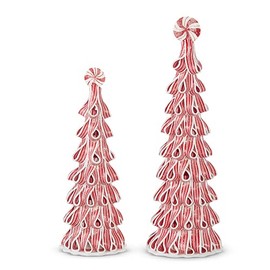 RAZ Imports Ribbon Candy Trees, 17.25 inches