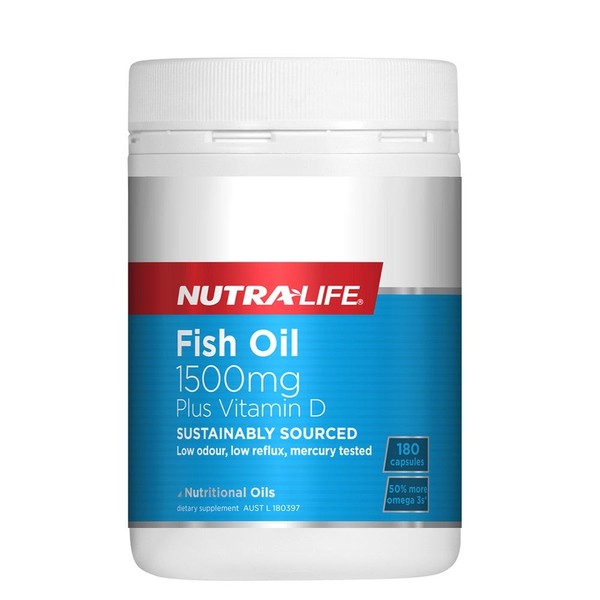 Nutra-Life Omega 3 Fish Oil 1500mg Plus Vitamin D - 300 Capsules
