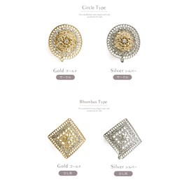 JewelVOX Hair Accessory, Circle, Leaf Shape, Stone, Openwork, Pony Hook, Hair Cuff, Hair Hook, Circle, Gold