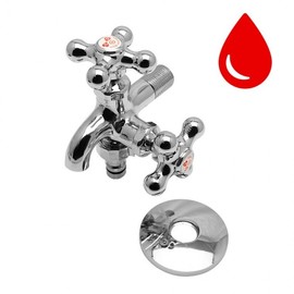 Dual Spout Faucet, Red Faucet