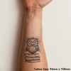'Scruffy Book Owl' Temporary Tattoo - Water Resistant, Skin-Safe, Non-Toxic
