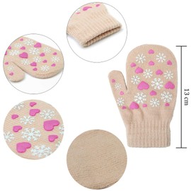 Cooraby 6 Pairs Toddler Magic Stretch Mittens Winter Unisex Baby Knitted Gloves Mittens (Mixed Color C, 2-4 Years)