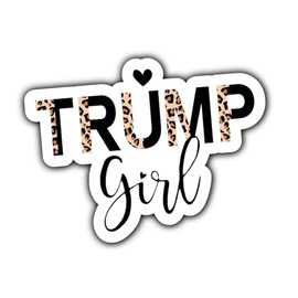WSQ Trump Girl Supporter Tiger Pattern USA Sticker Decal 5.5 Inches Vinyl Premium Quality Multiple Colors for Car Bumper Truck Van SUV Window Wall Boat Cup Tumblers Laptop or Any Smooth Surface