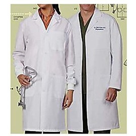Worklon 3495 Polyester/Cotton Unisex Lab Coat, Medium, White