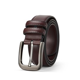 TEAMMAO Men's Belt, 110 cm - 200 cm Waist Belt, Black, Large Waist Leather Belt, 3.8 cm Wide, Jeans, Casual Business Leather Belt with Gift Box, brown