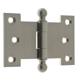 IDHBA 80254-015 Professional Grade Quality Solid Brass 2-1/2" x 4" Parliament Hinges with Ball Finials (Pair), 2-1/2 x 4-Inch, Satin Nickel