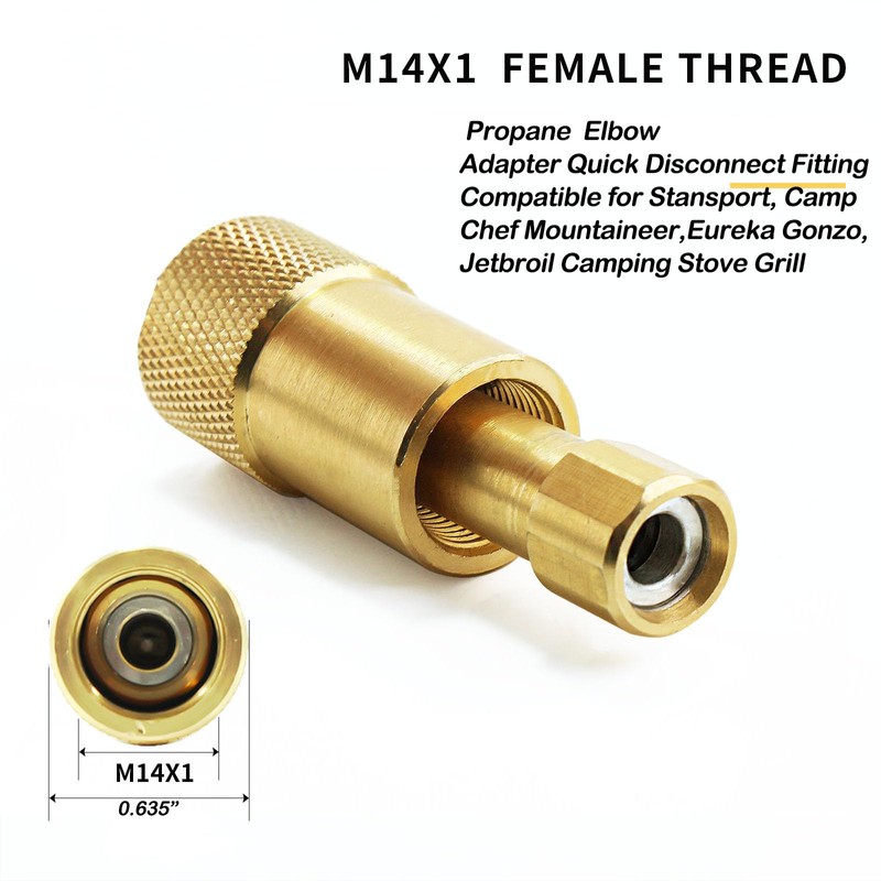 MENSI 1/4" Quick Disconnect Propane Elbow Adapter Fitting Compatible for