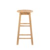 Linon Natural Barstool with Round Seat, 24-Inch