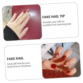 BIUDECO 72pcs Christmas False Nails Full Cover Festival Manicure Decoration for Women Easy to Apply Nail Decals for Holiday Parties Home Salon Use