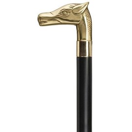 Unisex Horse Head Cane Black Maple, Solid Brass Handle  -Affordable Gift! Item #HAR-9112608