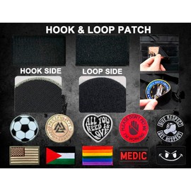 2 Pcs Psalm 144:1 Bible Hymns Inspirational Tactical Military Patch Emblem Embroidered Fastener Hook & Loop Applique Flag Patches for Clothes,Jeans,Jacket,Vest,Bags,Caps,Hats,Backpacks