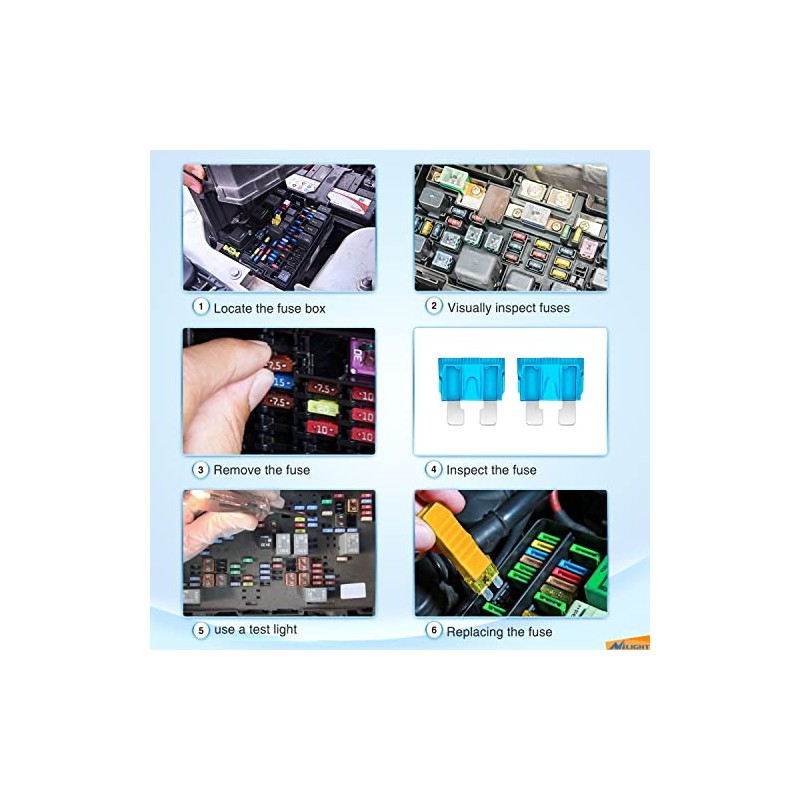 Nilight Kit Surtido de 372 Fusibles para Auto, Estándar, Mini