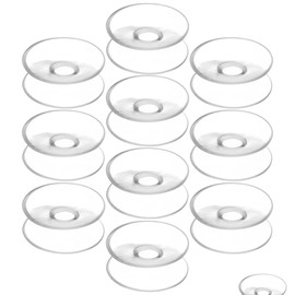 PRETYZOOM 10pcs Double Sided Suction Cups, 1'' Mini Clear PVC Suction Cups, Double Sided Sucker Pads for Glass Table, No Grill Invisible Wreath Hanger for Wall (30mm)