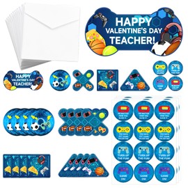 HEYINSHEN Valentines Day Cards for Kids Video Game Theme Valentines Cards for Kids Classroom Valentines Day Cards for Kids School Valentines Classroom Exchange Favor Supplies(29 Cards 30 Stickers)