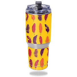 MightySkins Skin Compatible with Pelican Tumbler 32 oz – Feathers | Protective, Durable, and Unique Vinyl Decal wrap Cover | Easy to Apply, Remove, and Change Styles | Made in The USA
