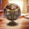 Innovetive Ashtray Wine Red Eagle Metal Globe with Lid Decorative