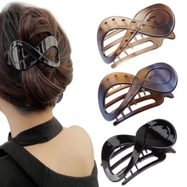 Kavya 3 Pieces Hair Clips Women's Tortoiseshell Hair Clip Large Non-Slip Hair Clips French Hair Clip Elegant Hair Accessories Girls