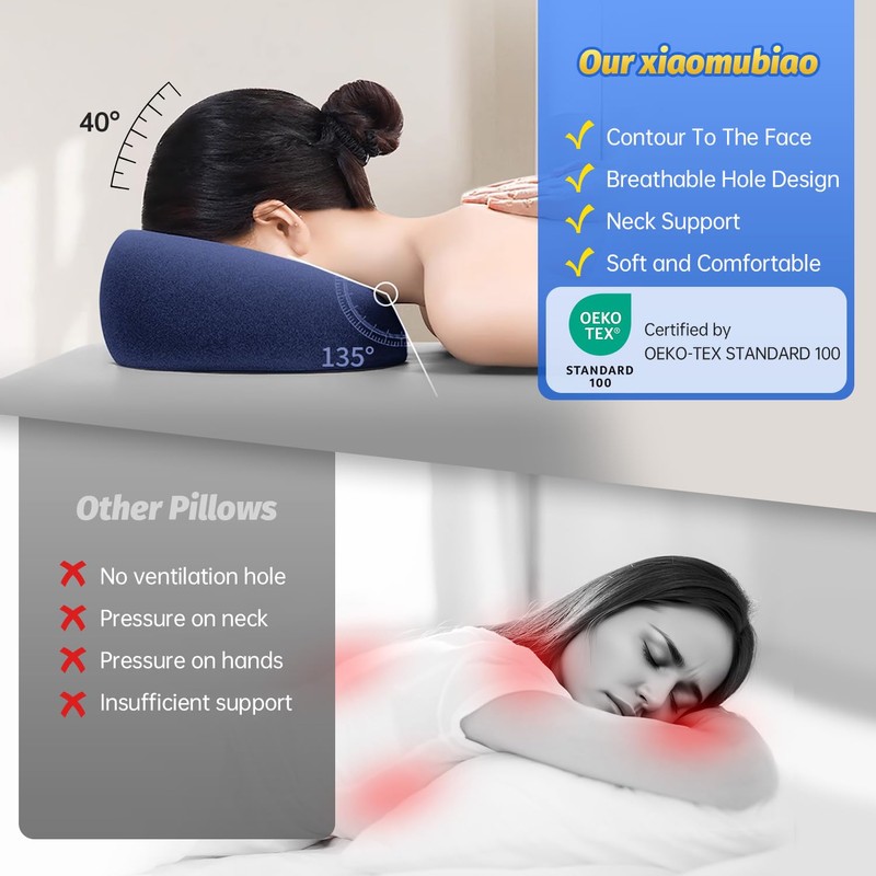 xiaomubiao Face Down Pillows for Massage Table, Massage Headrest for
