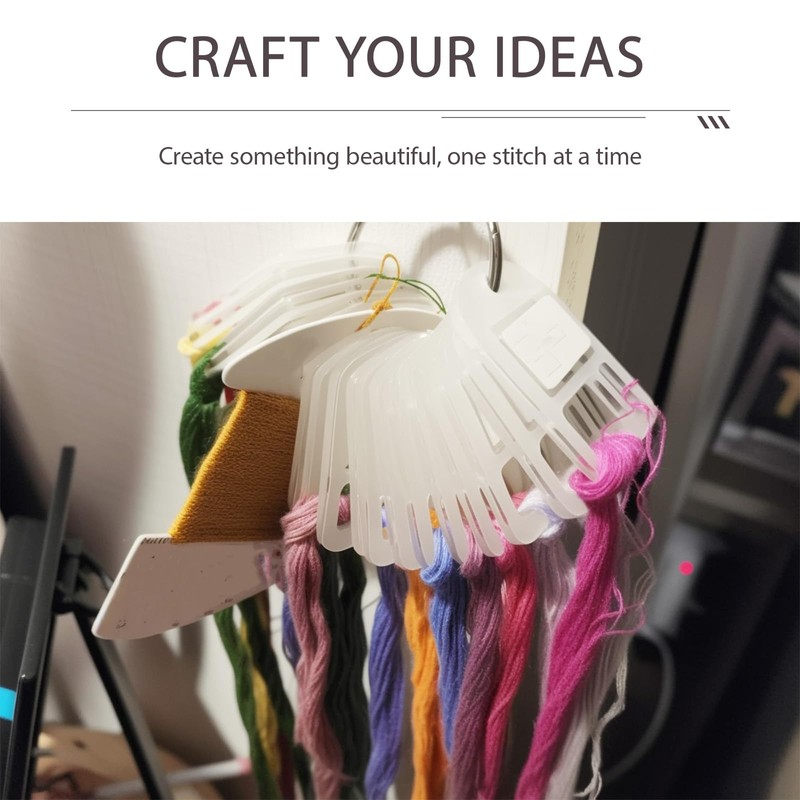 Heran 30PCS Floss Drops Acrylic Embroidery Floss Bobbins, Clear Thread