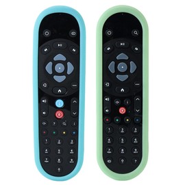 2 Pack Luminous Remote Cover for Q Touch/Non-Touch Remote Control, Also for Glass Stream TV Remote Case, Anti-Slip - Glow Blue+Glow Green (Please Confirm Compatibility By Figure 2)