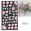 LANODO 3 Piece Nail Stickers, 5D Flowers, Grass Nail Sticker