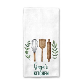DiandDesignGift Gaga's Kitchen Towel - Tea Towel Kitchen Decor - Gaga's Kitchen Soft and Absorbent Kitchen Tea Towel - Decorations House Towel - Kitchen Dish Towel Gaga's Birthday Gift