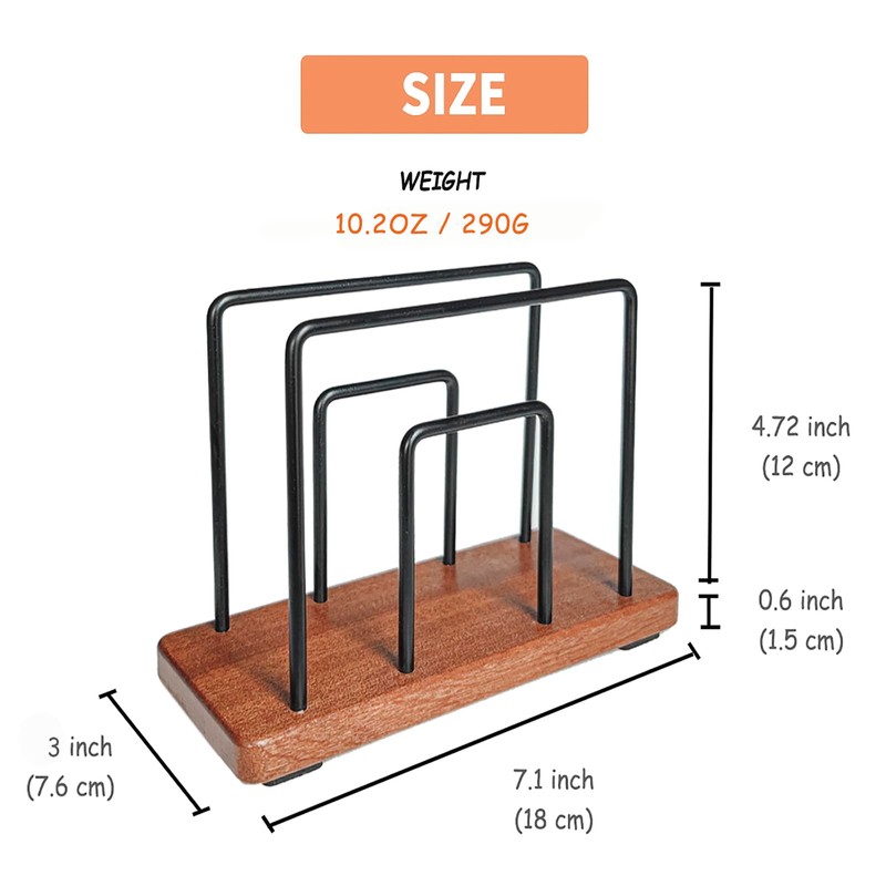 Metal Napkin Holder & Wooden Brown Napkin Dispenser for Table
