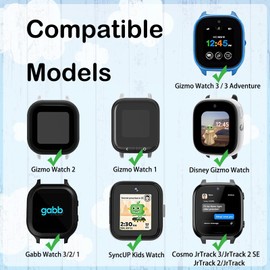 2 Pack Silicone Band Compatible with Gizmo Watch 3 Adventrue 3 2 1/Gabb Watch 3e 3 2 1/SyncUP Watch/Cosmo JrTrack Watch Band,20mm Soft Sport Smartwatch Band Replacement Small Size