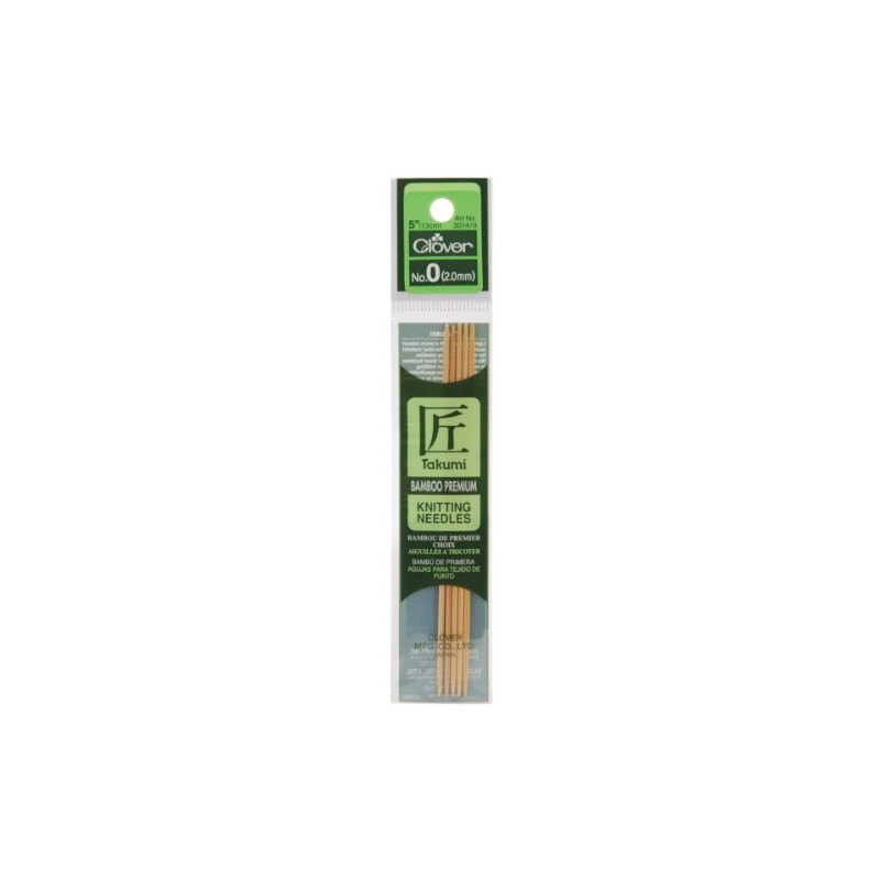 Clover Takumi Bamboo - Agujas de tejer de doble punta