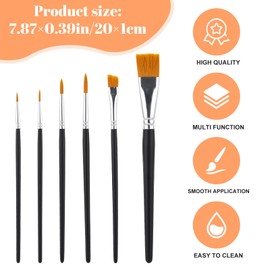 QFGasre 6 Pcs Face Paint Brush Set, Artist Brushes for Body Face Rock Canvas Painting Oil Watercolor Gouache Acrylic Paint Brush Adult Drawing Arts Crafts Supplies