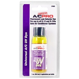 InterDynamics Certified A/C Pro Car Air Conditioner Leak Detector Dye, Detection UV Dye Detects Leaks in R-12 and R-134A Condition Systems, 1 Oz
