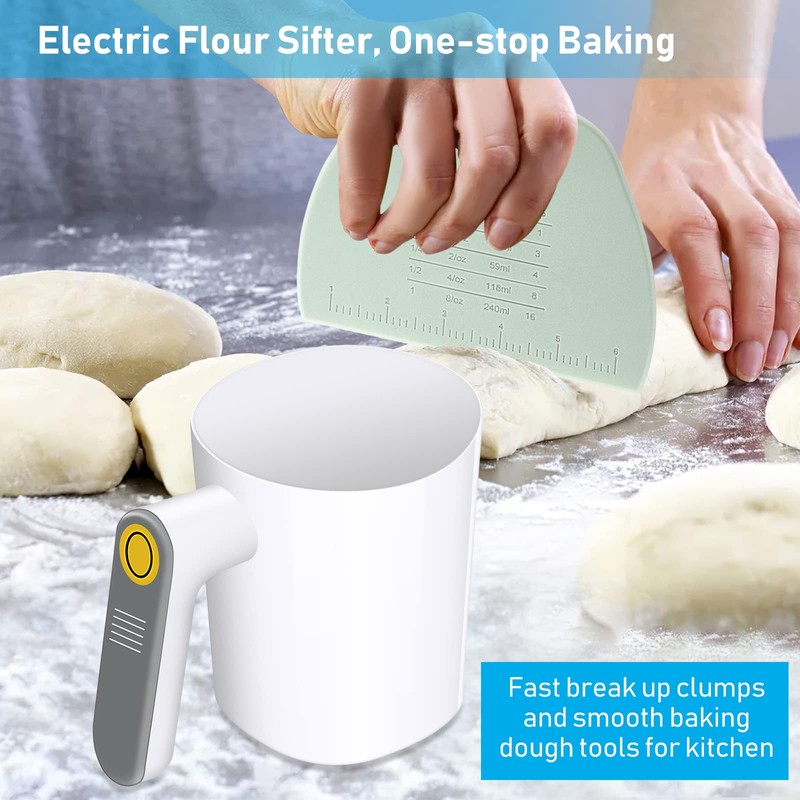 Electric Flour Sifter, Battery Operated Flour Sieve, Handheld Cooking Tool