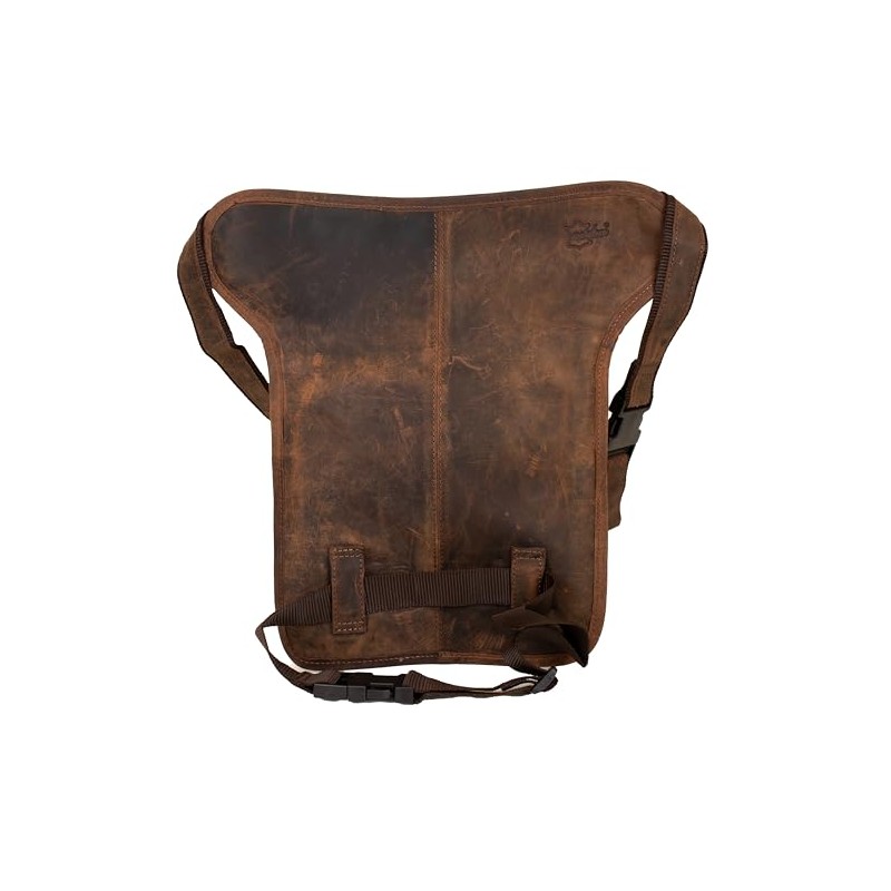 Motorcycle Leather Leg Bag, Waist Bag with Multiple Compartments, Eagle