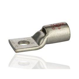 NSI GL35048 Series GL Compression Peep Hole Copper Lug, One Hole NEMA, 1/2" Stud, 1-1/4" Strip Length, 0.87" OD, 1.28" Width, 2.61" Length, 0.17" Thick, Red