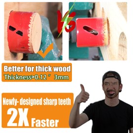 WOWSUPM 5-1/2 Inch Deep HSS Bi Metal Hole Saw Cutter with Arbor Heavy Duty Hole Saw Bit Cutting Depth 2.1” for Metal Thick Wood PVC Drywall Aluminum Big Slot New Sharp Teeth