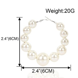 Pearl Drop Earrings for Women Big Pearl Hoop Earrings Elegant Gold Pearl Dangle Earrings Dainty Jewelry Gifts for Women