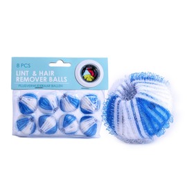 Tool & Tree Anti-lint Balls Washing Machine Pack of 8 - Lint Remover & Pet Hair Remover for Clothes - Lint Ball Diameter 35 mm Made of Nylon & PP - Reusable Washing Balls Against Dog & Cat Hair