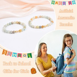 EYQV Back to School Gifts, Beads Bracelets First Day of School Gifts for Girls, Meaningful Presents for Mum Daughter Grandma Granddaughter