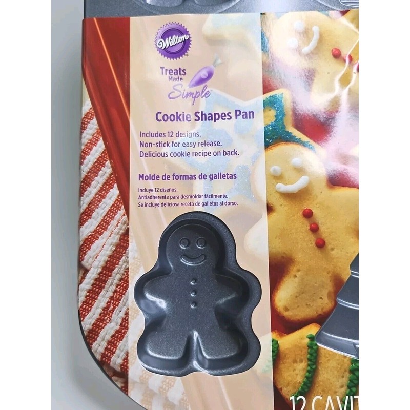 Wilton Non-Stick Cookie Pan - Holiday Icons 12 Cavity ~ NEW