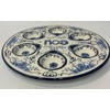 Traditional Blue and White Ceramic Passover Seder Plate and Matzah