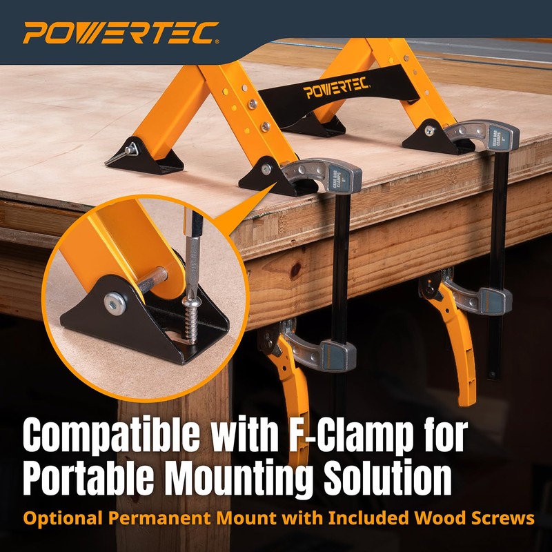 POWERTEC Folding Router Table Stand – Adjustable Height Workstation Base