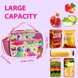RLGPBON Kids Lunch Box Insulated Lunch Bag for Boys Girls,Cute Lunch Bag and Reusable Toddler Lunch box for School and Daycare