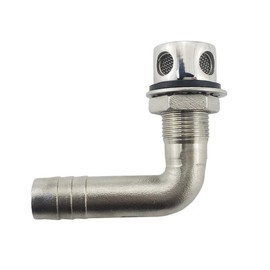 NRC&XRC 316Stainless Steel Marine Grade Boat Fuel Vent, Universal 90°Boat Flush Mount Fuel Gas Tank Vent for 5/8" Hose with Mounting Gasket Hardware Fitting