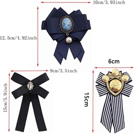 3 Pieces Bow Brooches, Bow Brooches, Bowknot Pearl Brooches, Vintage Ribbon Brooches, Women's Vintage Brooch Pins, for Dresses, Shirts, Jackets, Fabric