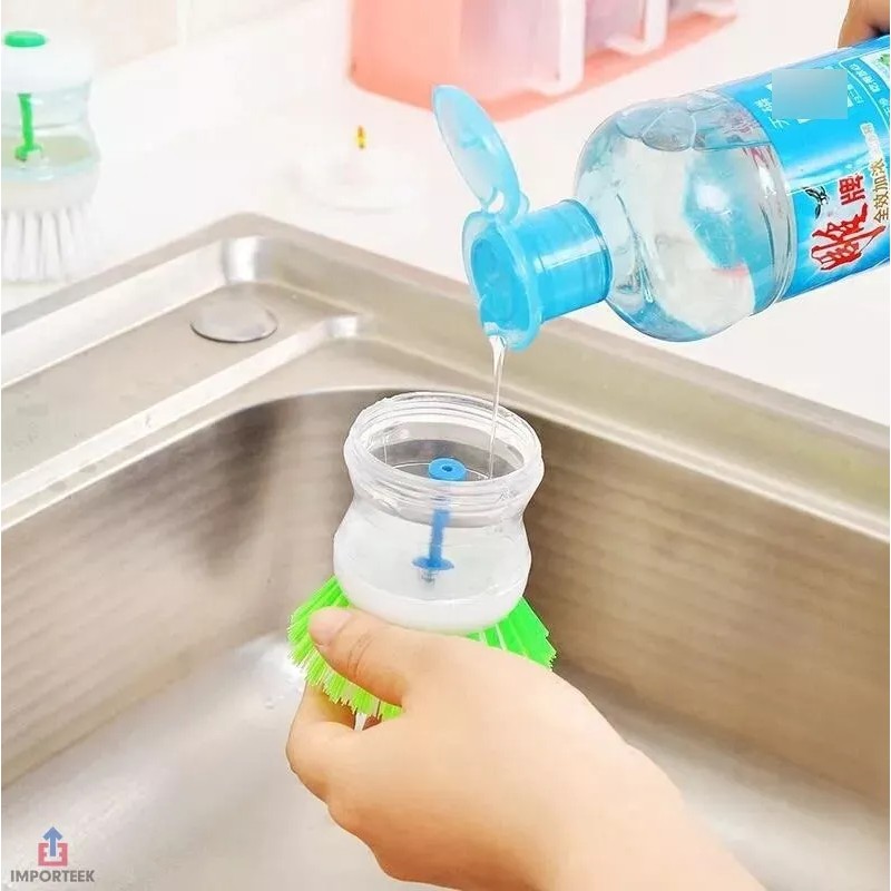 Importeek Cepillo Esponja Dispensador Jabon Lava Trastes Multiusos